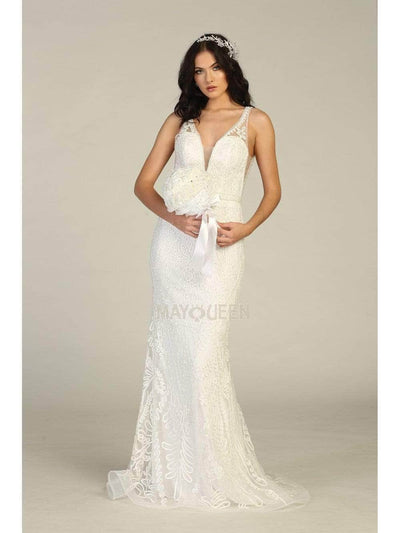 May Queen MQ1758 - Soutache Detailed Evening Gown Evening Dresses 14 /Ivory