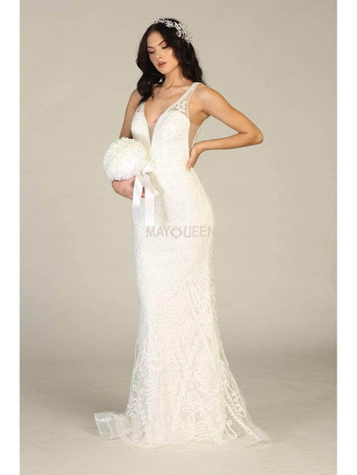 May Queen MQ1758 - Soutache Detailed Evening Gown Evening Dresses 14 /Ivory