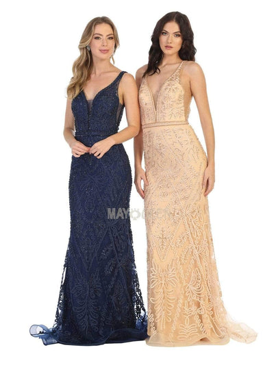 May Queen MQ1758 - Soutache Detailed Evening Gown Evening Dresses 14 /Ivory