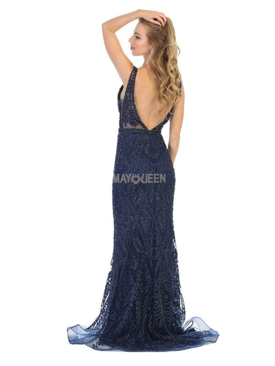 May Queen MQ1758 - Soutache Detailed Evening Gown Evening Dresses 14 /Ivory