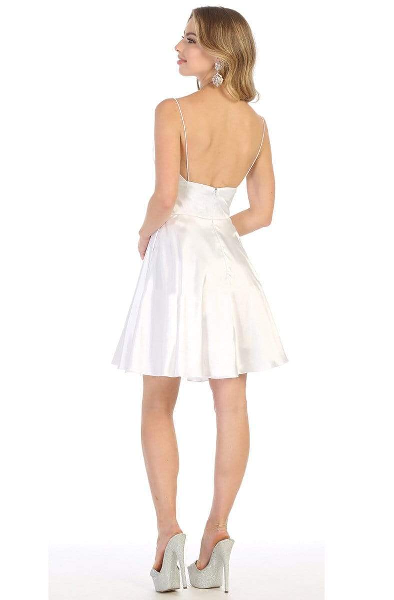 May Queen - MQ1770 Sleeveless V Neck High Waist A-Line Cocktail dress Cocktail Dresses