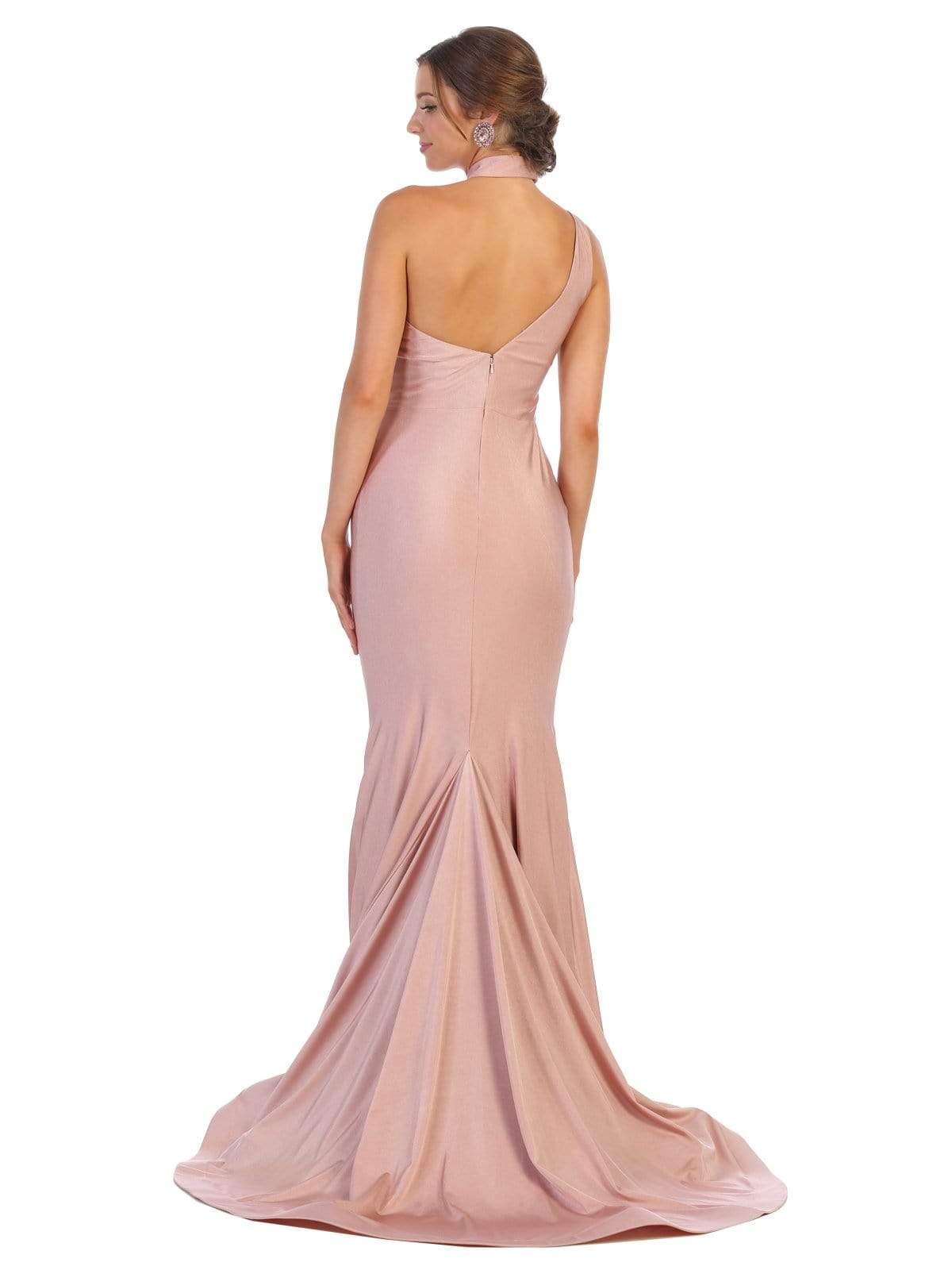 May Queen - MQ1773 Choker Ornate Illusion Paneled Trumpet Dress Evening Dresses