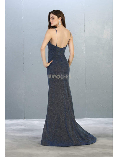 May Queen - MQ1789 Plunging V-neck Trumpet Dress Prom Dresses