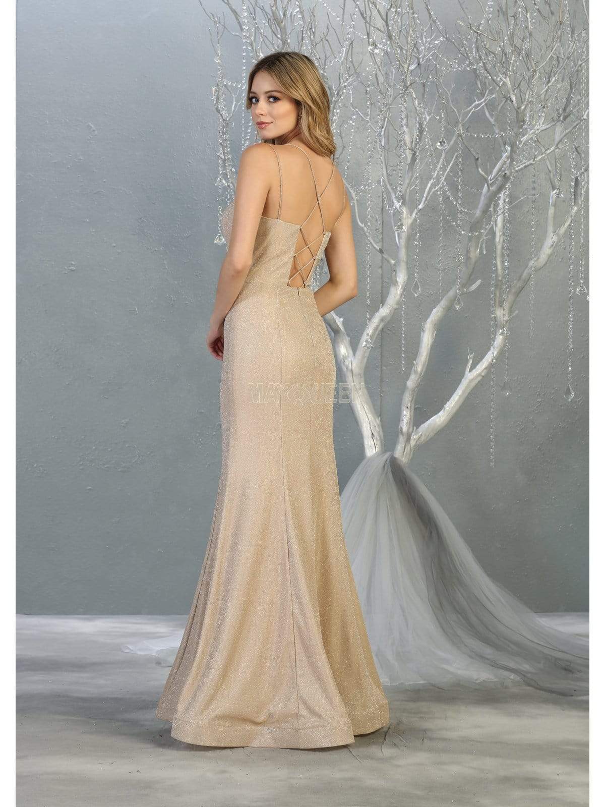 May Queen - MQ1806 Sleeveless Sweetheart Trumpet Dress Prom Dresses