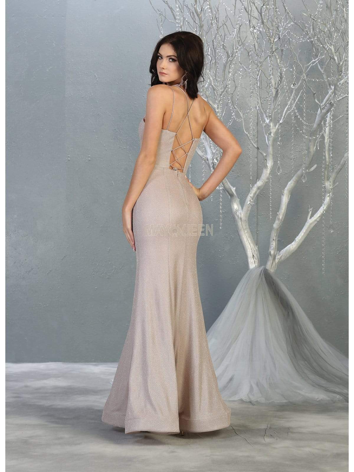 May Queen - MQ1806 Sleeveless Sweetheart Trumpet Dress Prom Dresses