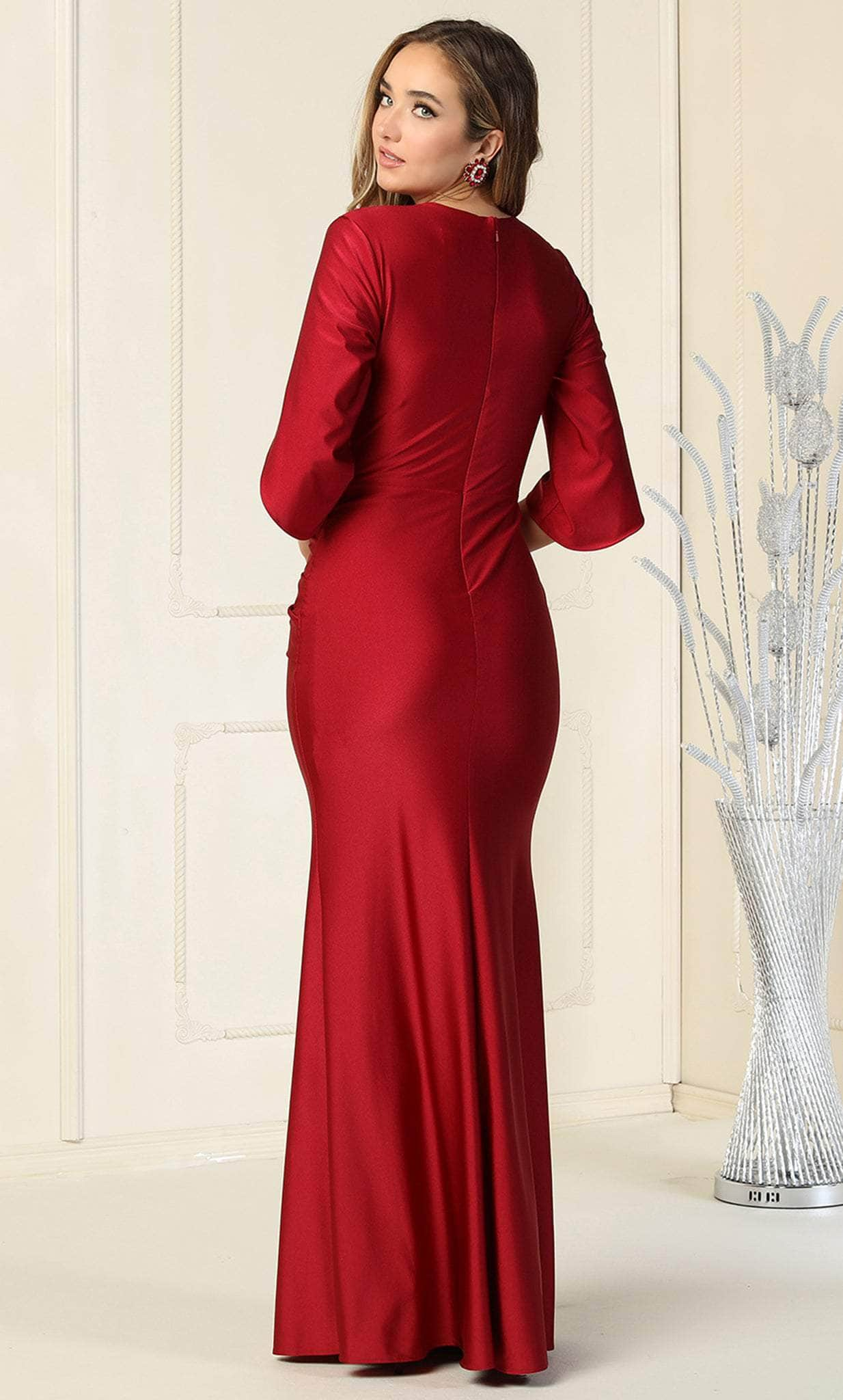 May Queen MQ1831B - Long Sleeve V Neck Evening Dress Evening Dresses