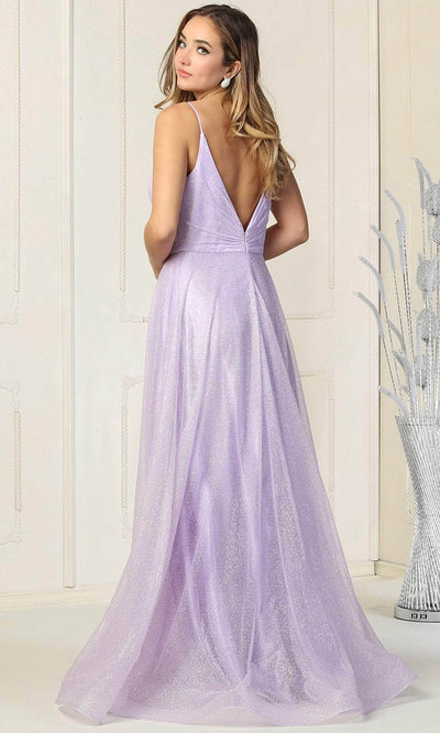 May Queen MQ1838 - Sleeveless Glittered Tulle Surplice Evening Gown Special Occasion Dress