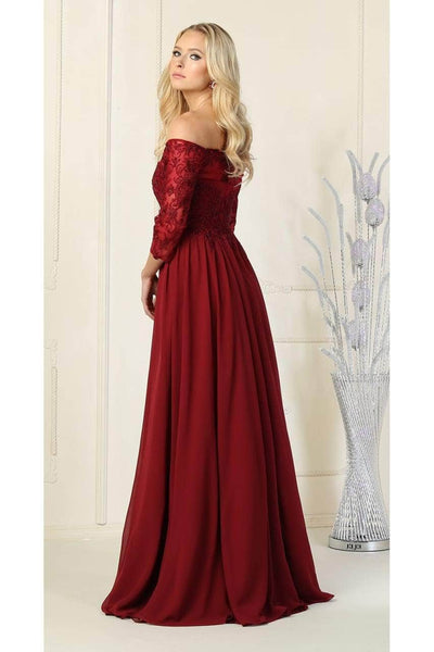May Queen MQ1853 - Laced Off-Shoulder Dress Special Occasion Dress