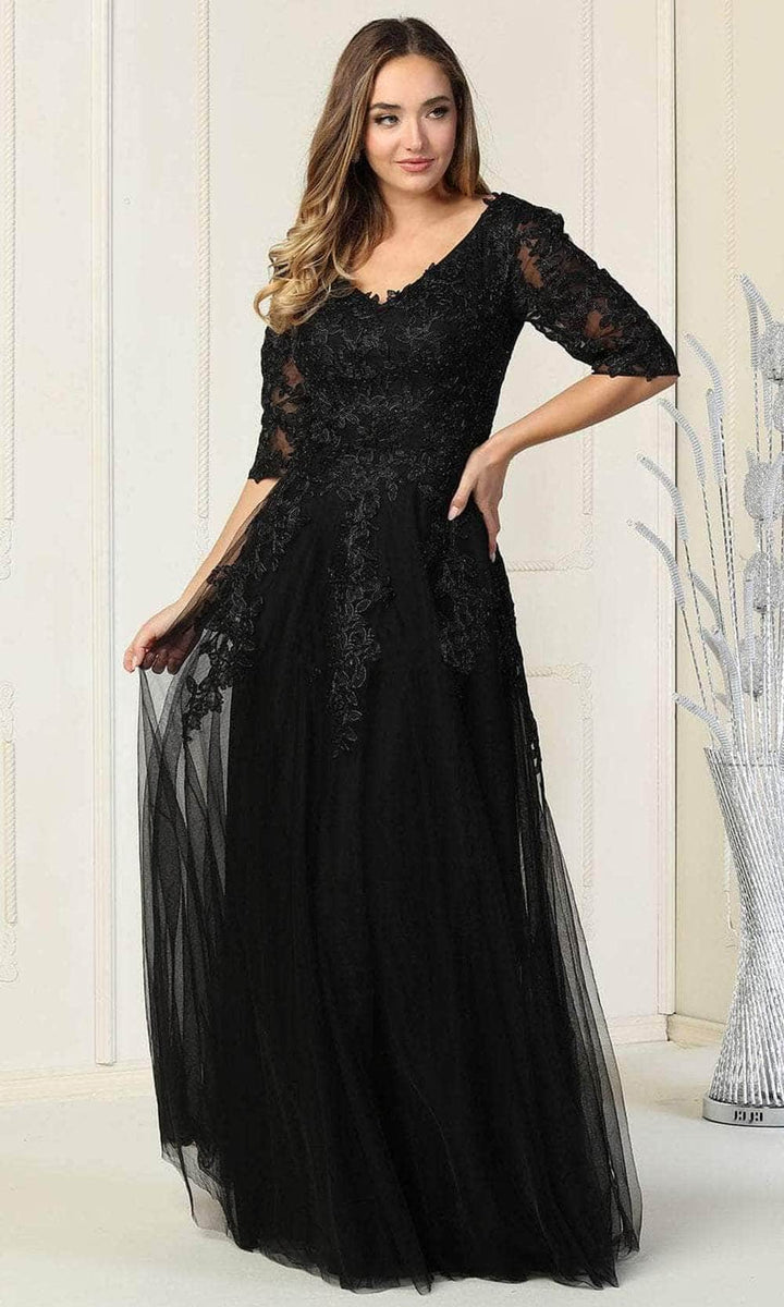May Queen - Embroidered Gown MQ1859 In Black