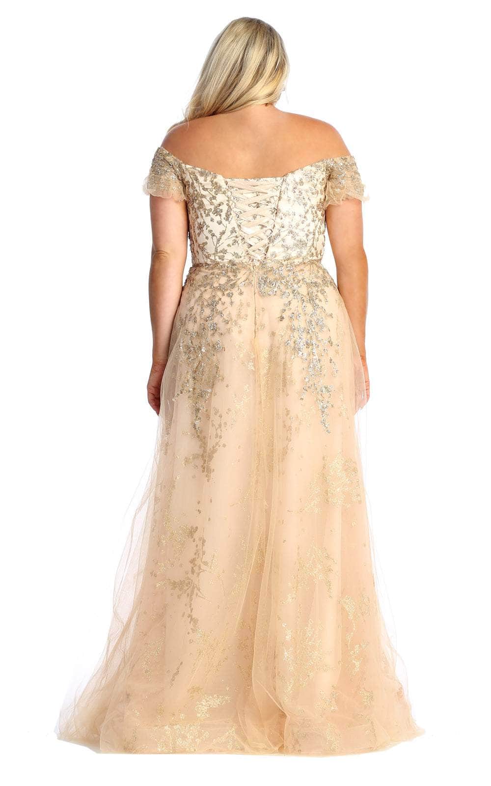 May Queen MQ1867 - Embroidered Accented Evening Gown Special Occasion Dress