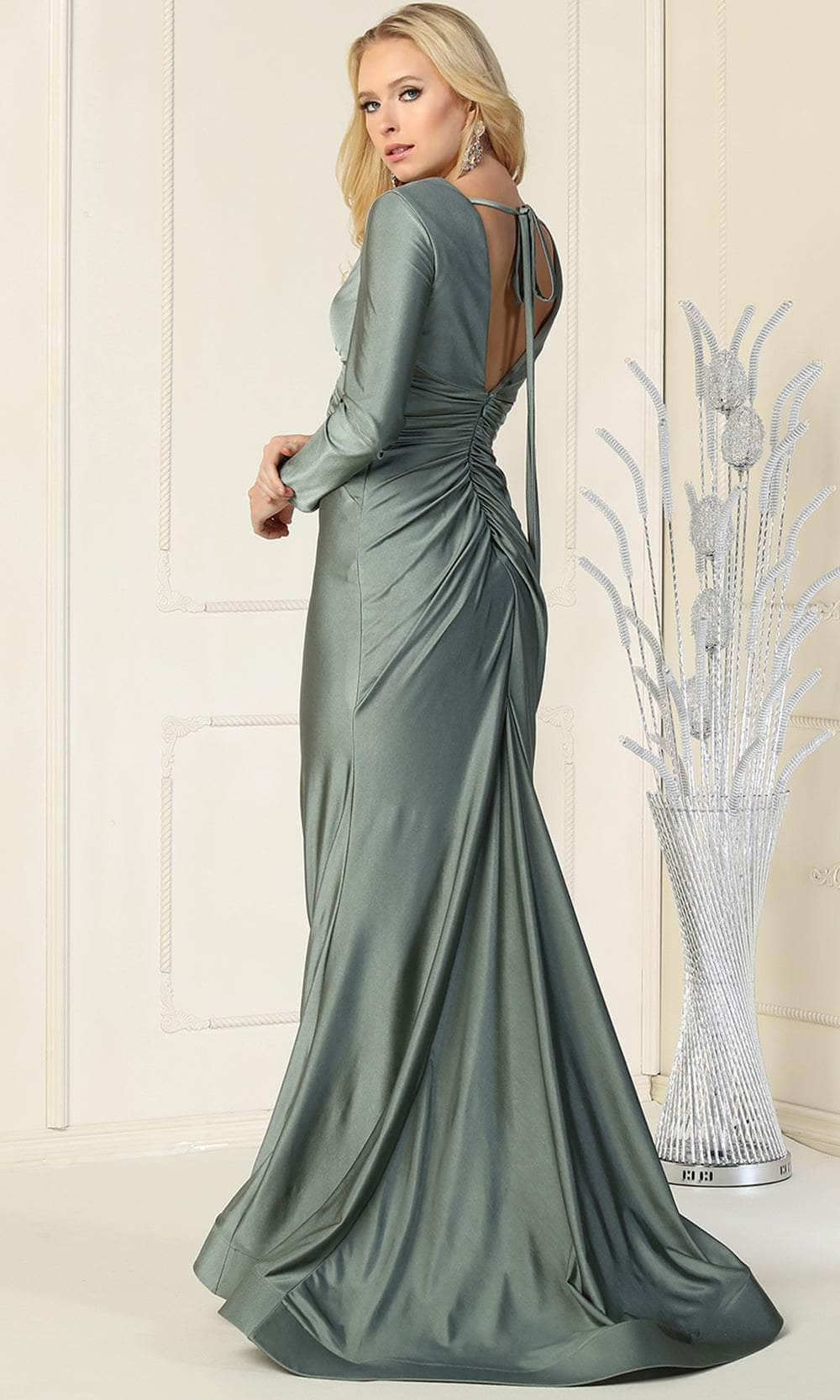 May Queen MQ1873 - V-Neck Knotted Formal Dress Special Occasion Dress