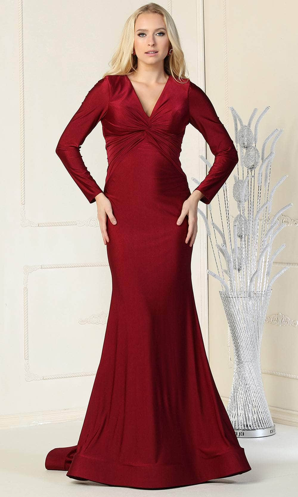 May Queen MQ1873 - V-Neck Knotted Formal Dress Special Occasion Dress