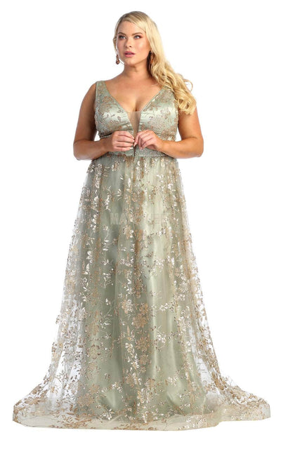 May Queen MQ1903 - Glittered A-Line Evening Dress Special Occasion Dress