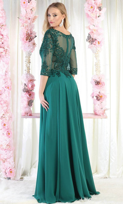 May Queen MQ1936 - Long Sleeve V Neck Evening Dress Evening Dresses