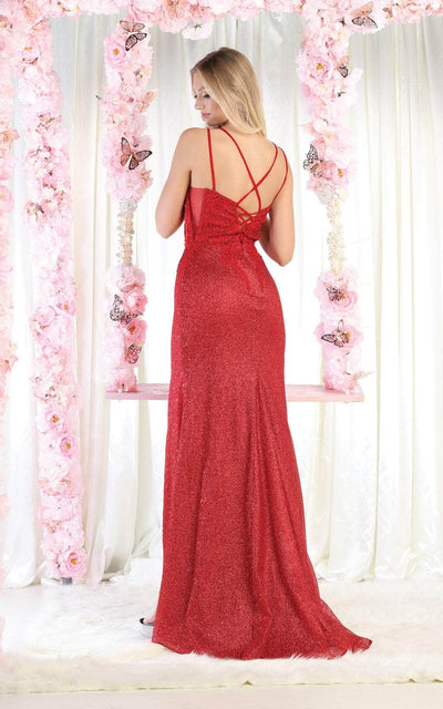 May Queen MQ1938 - Embroidered Floral Sleeveless Prom Dress Special Occasion Dress