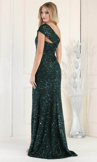 May Queen MQ1943 - Sequined One Shoulder Prom Dress Prom Dresses