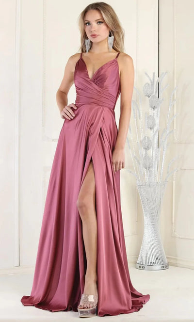 May Queen MQ1945 - Sleeveless A-line Prom Dress Special Occasion Dress 2 / Fuchsia