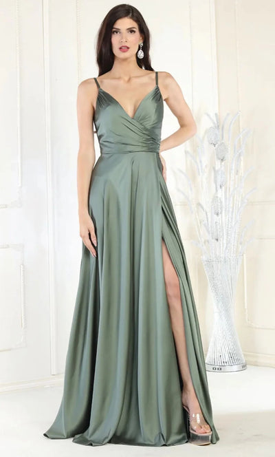 May Queen MQ1945 - Sleeveless A-line Prom Dress Special Occasion Dress 2 / Sage