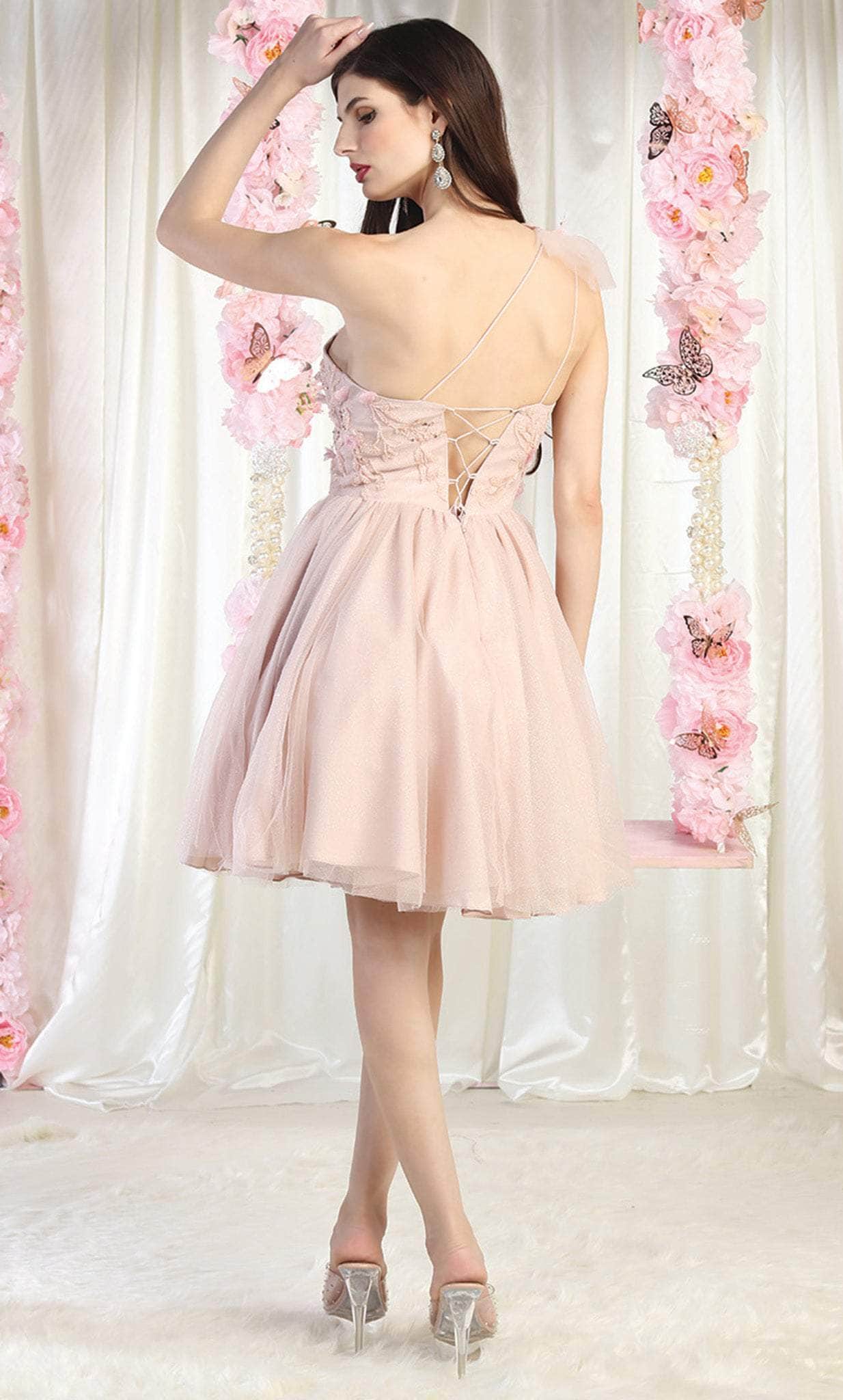 May Queen MQ1952 - One Shoulder A-Line Cocktail Dress Cocktail Dresses