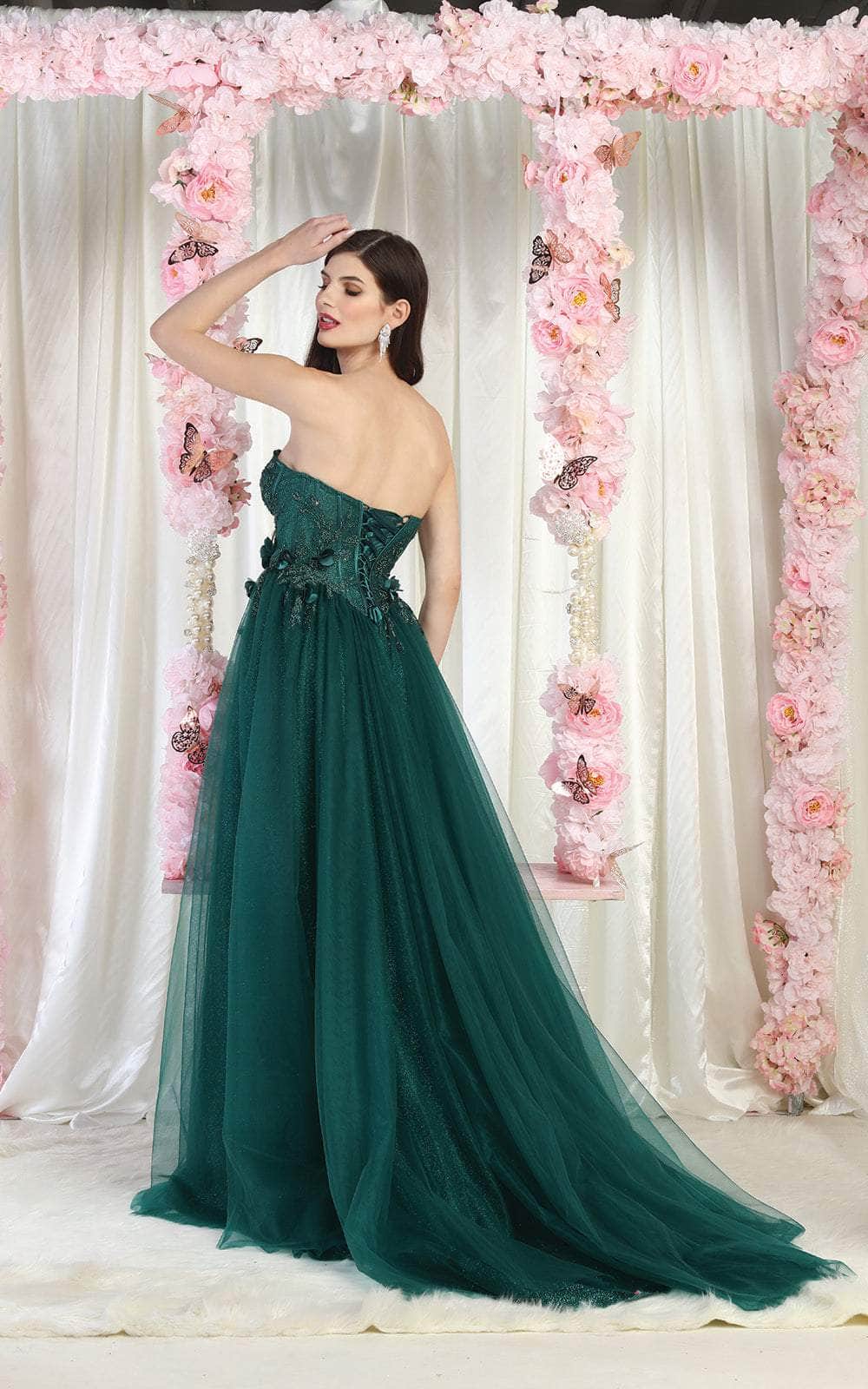 May Queen MQ1961 - Embellished Strapless Ballgown Special Occasion Dress