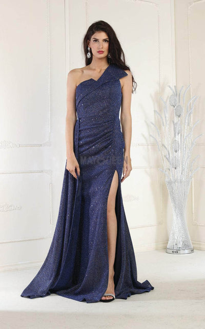 May Queen MQ1976 - One-Sleeve Embellished Prom Dress Special Occasion Dress