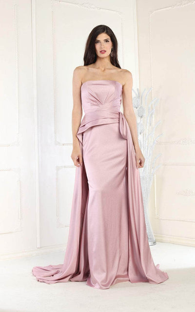 May Queen MQ1983 - Strapless Fitted Overlay Evening Dress Special Occasion Dress