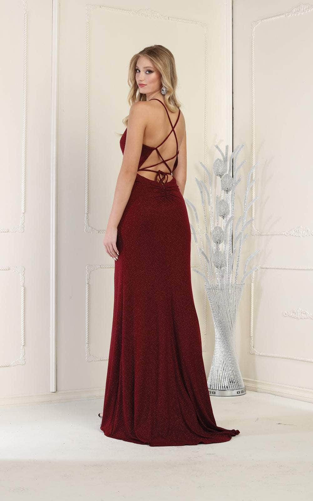 May Queen MQ1987 - Lace-Up Back Sleeveless Prom Dress Special Occasion Dress
