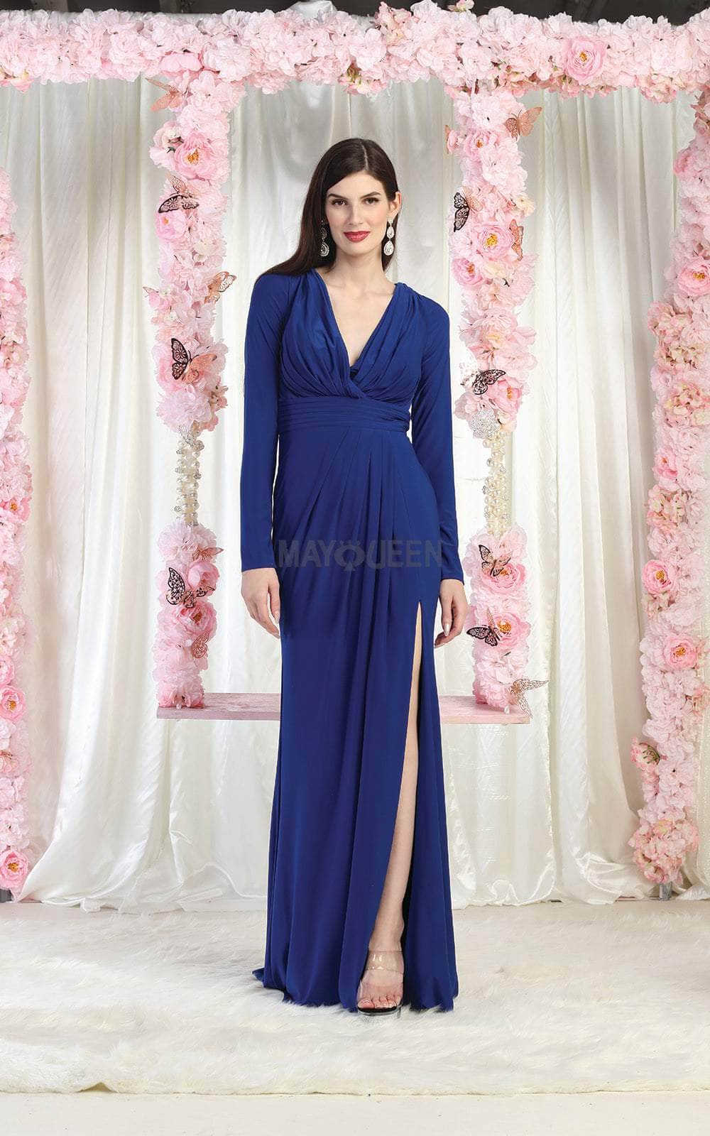 May Queen MQ1999 - Plunging Formal Evening Gown Special Occasion Dress