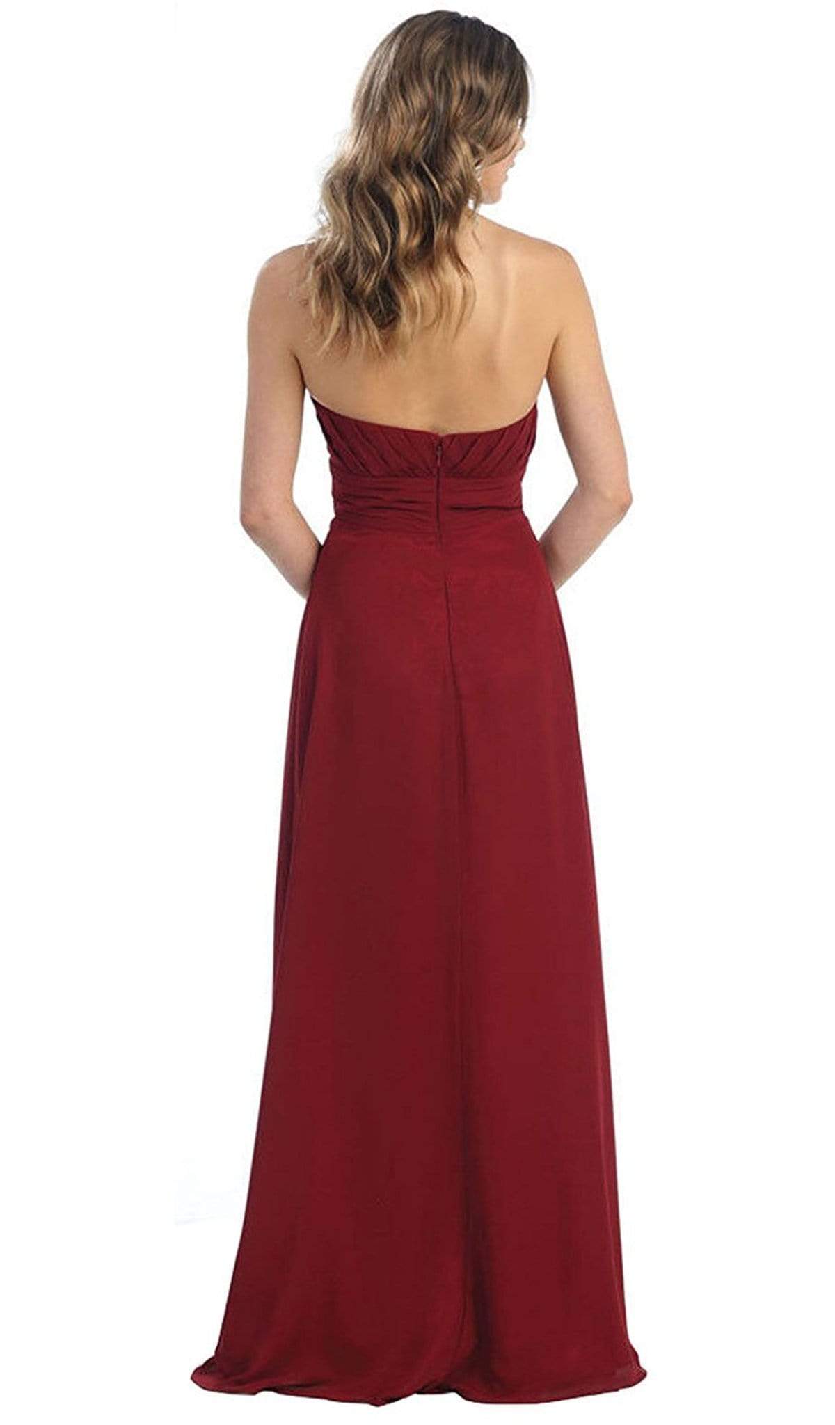 May Queen - MQ875B Strapless Sweetheart Empire Waist Long Formal Dress Bridesmaid Dresses