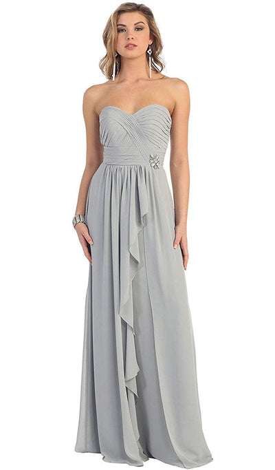 May Queen - MQ895B Sophisticated Pleated Sweetheart Chiffon Prom Dress Special Occasion Dress