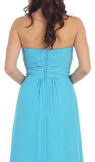 May Queen - MQ895B Sophisticated Pleated Sweetheart Chiffon Prom Dress Special Occasion Dress
