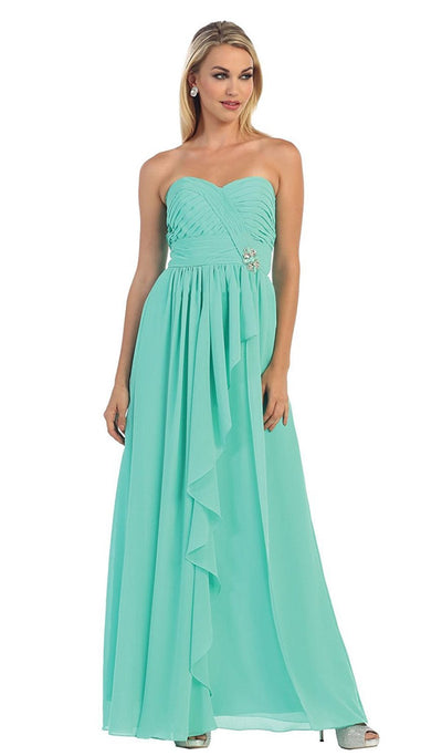 May Queen - MQ895B Sophisticated Pleated Sweetheart Chiffon Prom Dress Special Occasion Dress