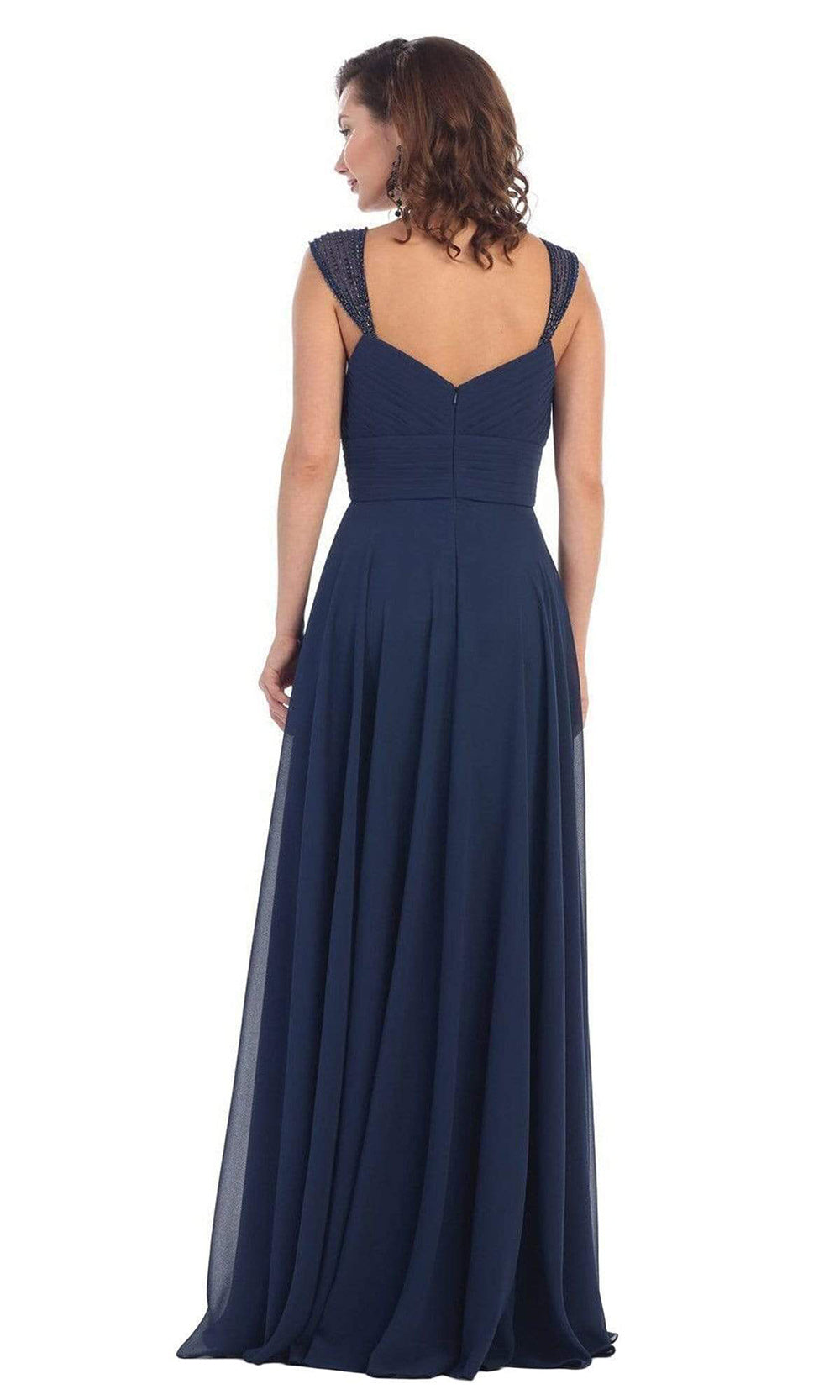May Queen - Pleated Bodice A-Line Dress MQ1275 - 1 pc Navy In Size 20 Available CCSALE 20 / Navy