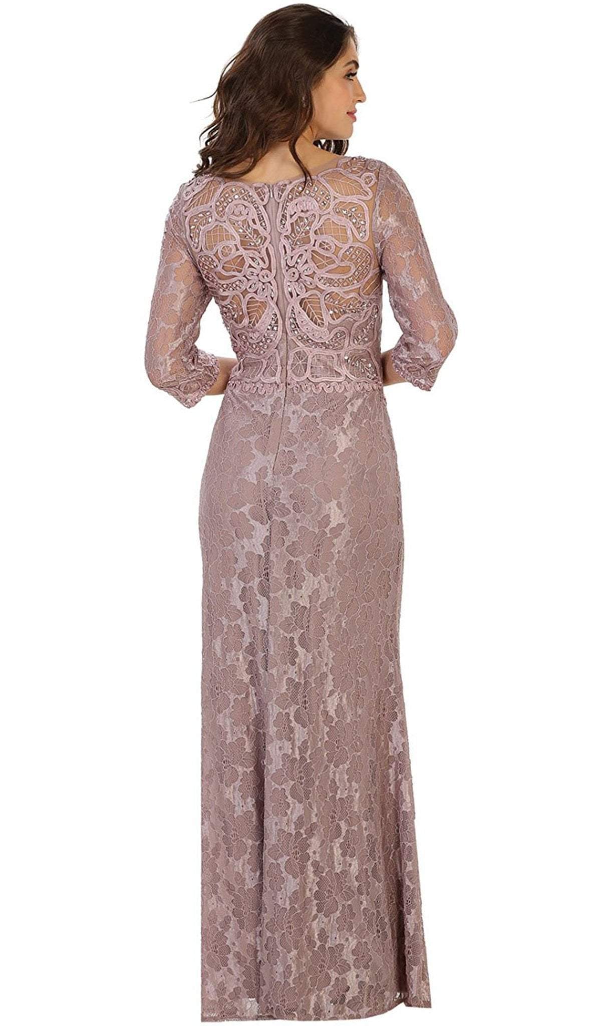 May Queen - Quarter Length Sleeve Lace Evening Dress Special Occasion Dress