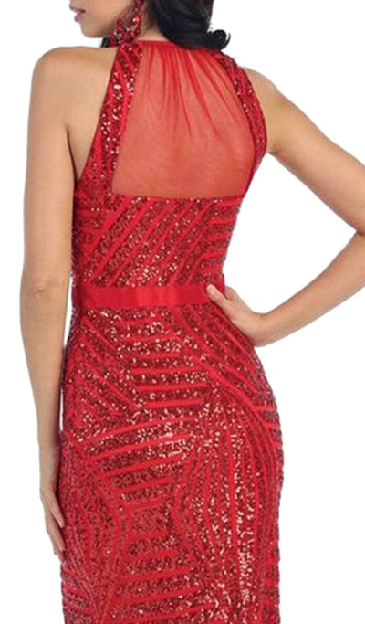 May Queen RQ7238 - Illusion Cutout Back Evening Gown Special Occasion Dresses 16 /Taupe