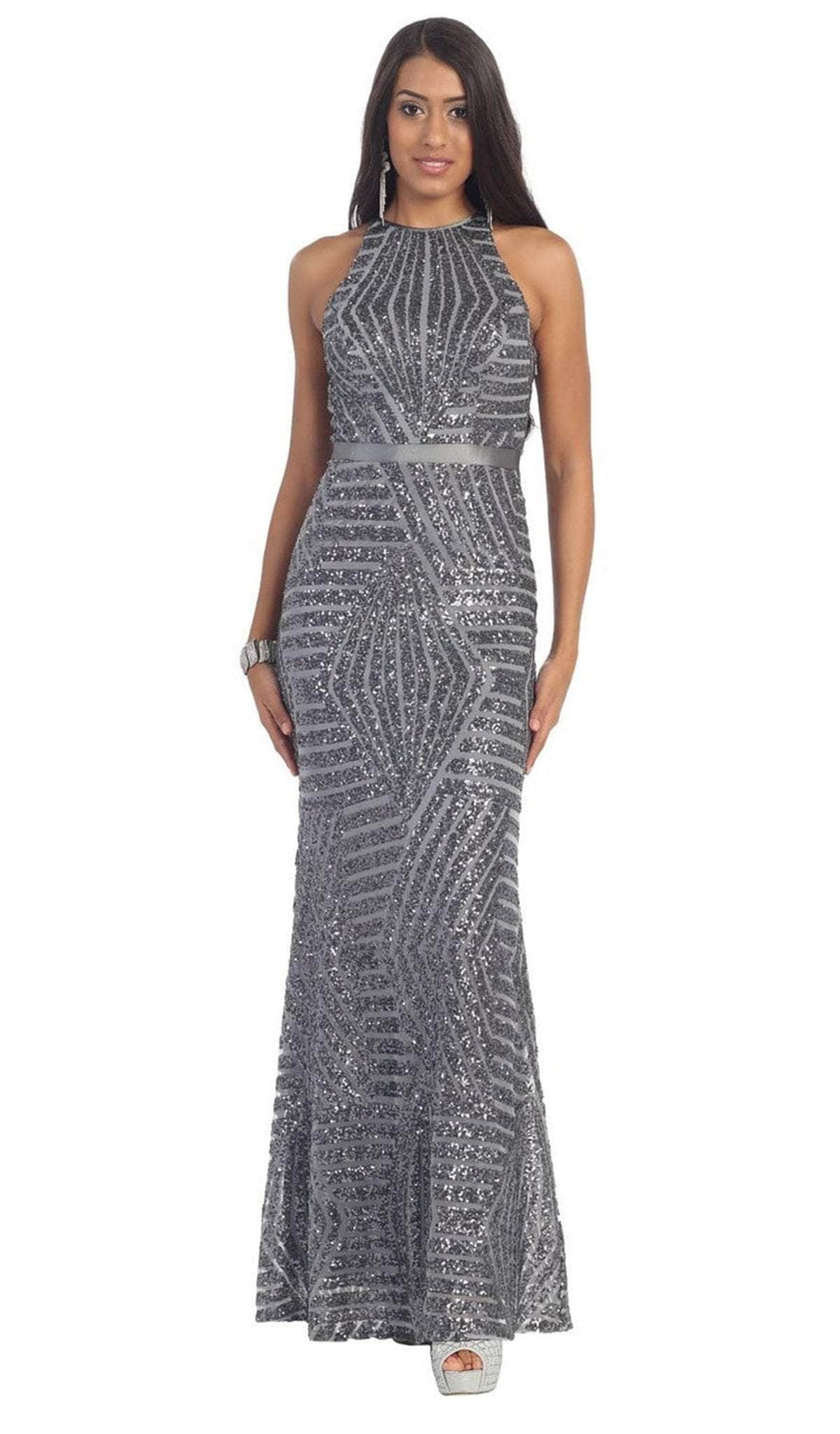 May Queen RQ7238 - Illusion Cutout Back Evening Gown Special Occasion Dresses 16 /Taupe