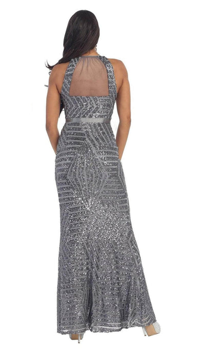 May Queen RQ7238 - Illusion Cutout Back Evening Gown Special Occasion Dresses 16 /Taupe