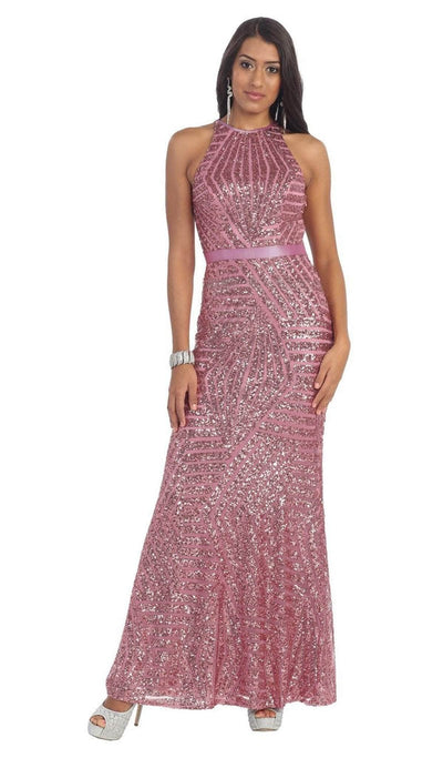 May Queen RQ7238 - Illusion Cutout Back Evening Gown Special Occasion Dresses 16 /Taupe