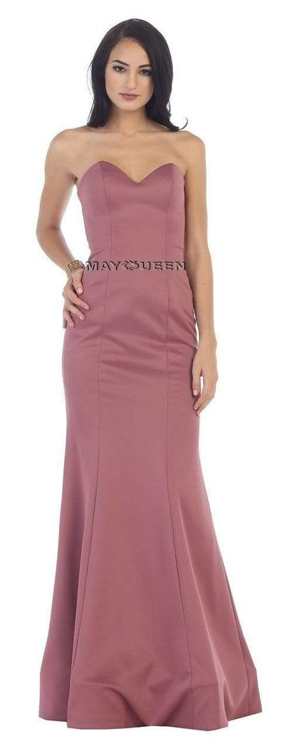 May Queen - RQ7305 Strapless Sweetheart Trumpet Gown Prom Dresses 2 / Mauve