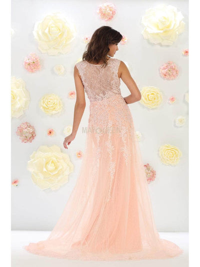 May Queen RQ7469 - Sleeveless Illusion Dress Special Occasion Dress