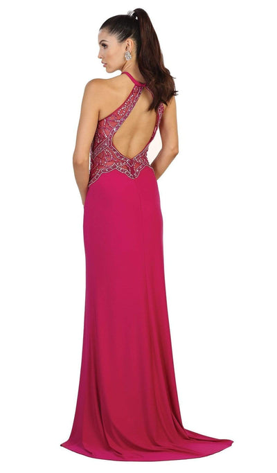 May Queen - RQ7490 Ornate Illusion Panel Prom Gown Special Occasion Dress