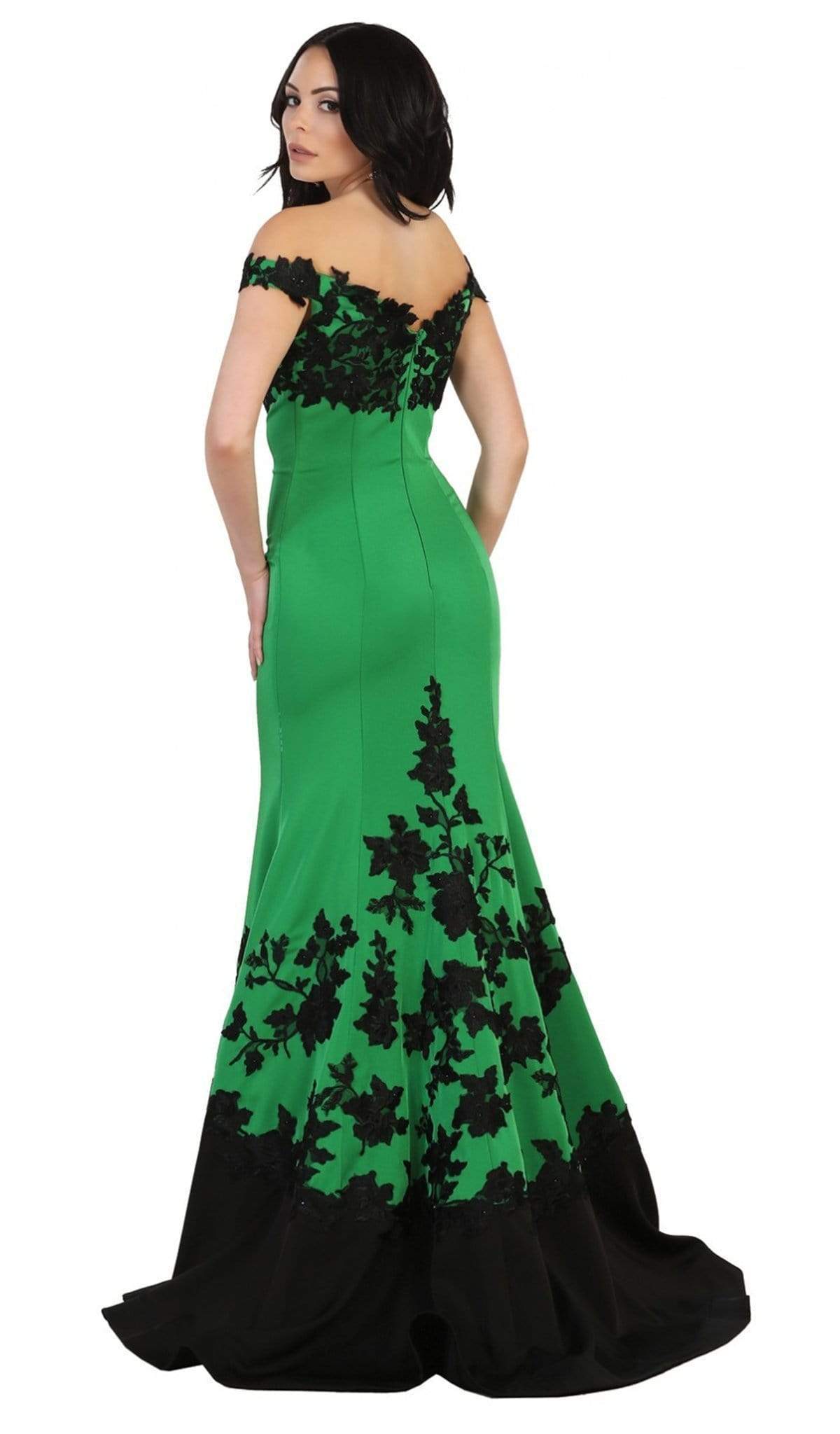 May Queen - RQ7499 Two Toned Off Shoulder Mermaid Gown Special Occasion Dress