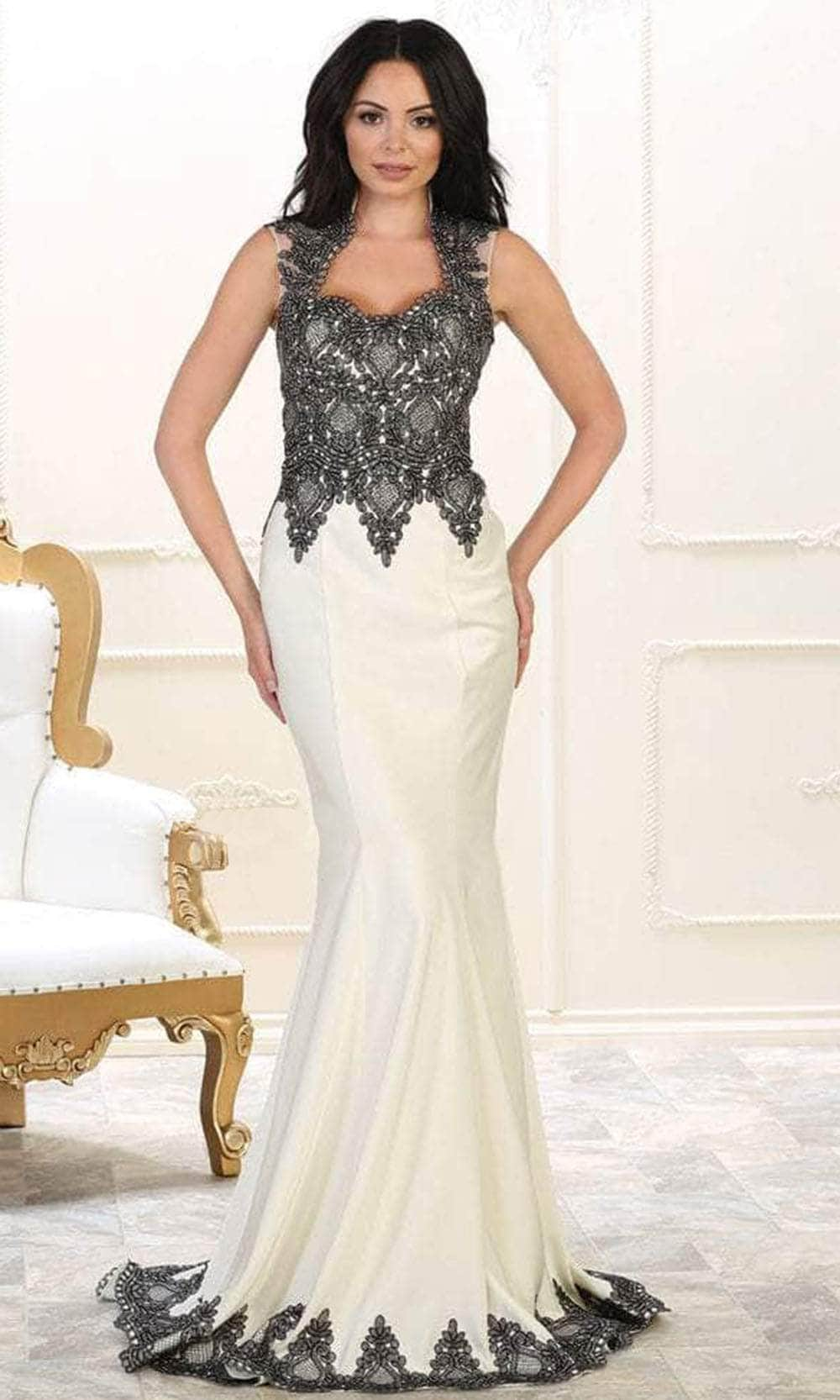 May Queen RQ7501 - Lace Detail Mermaid Prom Dress Prom Dresses