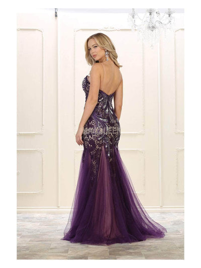 May Queen RQ7539 - Thread Strapped Evening Gown Special Occasion Dress