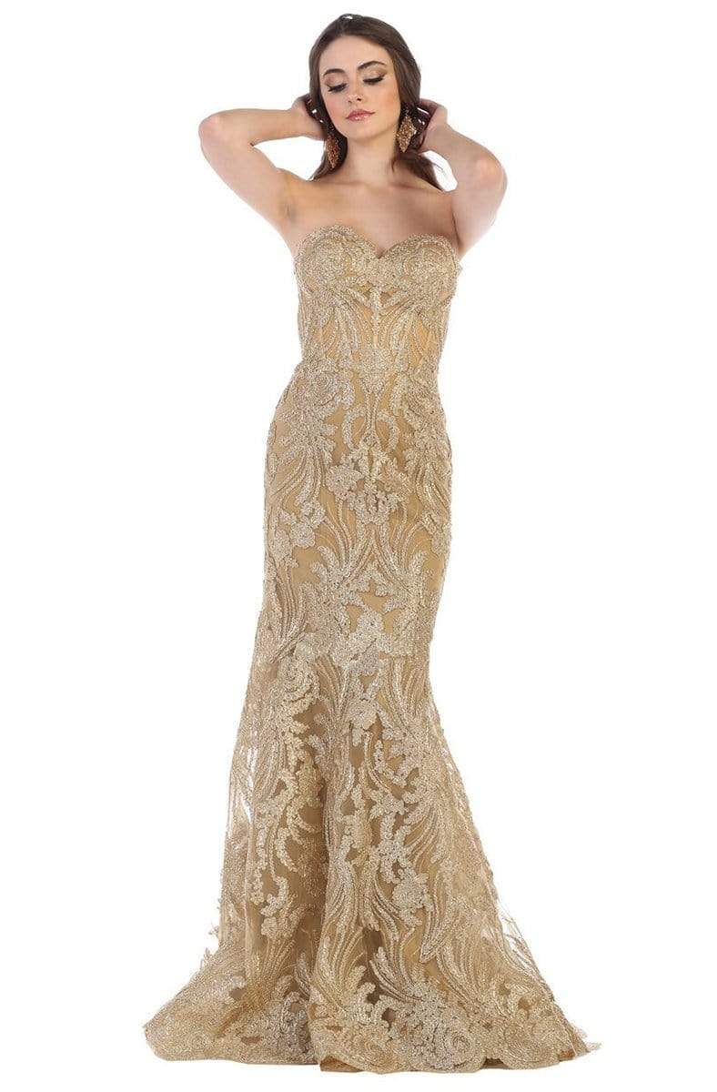 May Queen - RQ7649 Embellished Sweetheart Trumpet Dress Evening Dresses