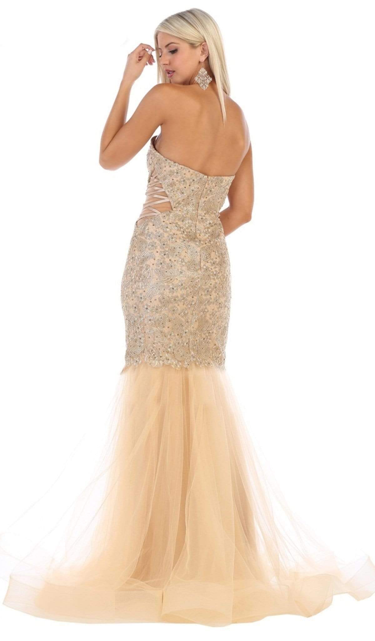 May Queen - RQ7682 Embellished Deep Sweetheart Mermaid Dress Special Occasion Dress
