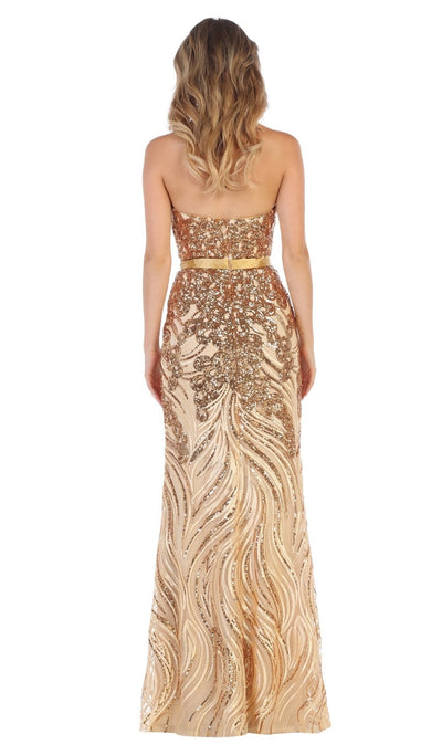 May Queen - RQ7685 Strapless Sequin Embellish Gown Special Occasion Dress