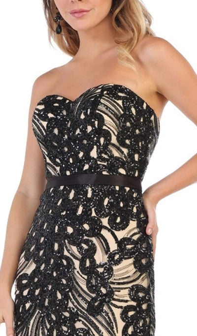 May Queen - RQ7685 Strapless Sequin Embellish Gown Special Occasion Dress