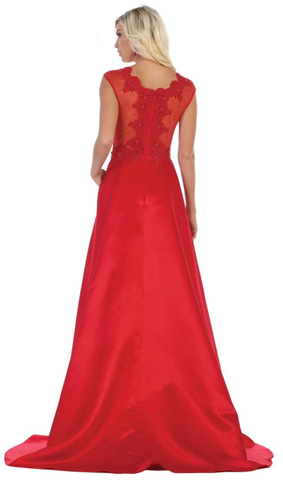 May Queen - RQ7723 Beaded Lace A-Line Evening Gown Special Occasion Dress