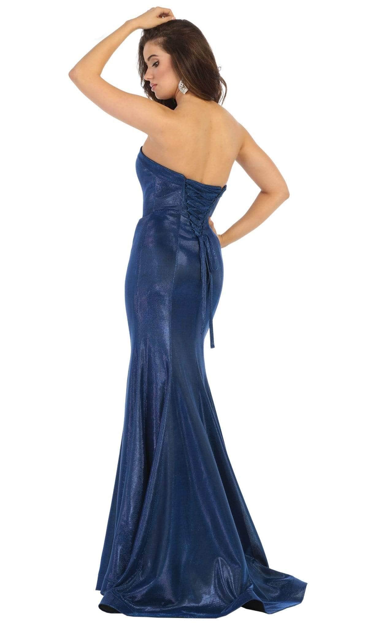 May Queen RQ7764 - Strapless Jeweled Evening Dress Special Occasion Dresses 16 /Eggplant